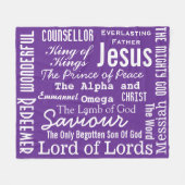 De mooie namen van Jezus paarse Fleece Deken (Voorkant (Horizontaal))