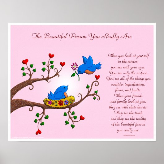 De mooie persoon die je echt bent poster (Voorkant)