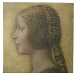 De mooie prinses (door Leonardo da Vinci) Tegeltje