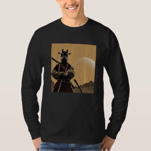 De mooie Samurai klaagde in zijn zwaard op H T-shirt
