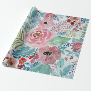 De mooie verf bloemenkunstwerk van de cadeaupapier