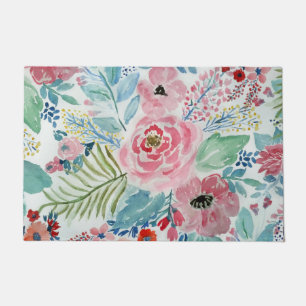 De mooie verf bloemenkunstwerk van de deurmat