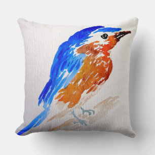 De mooie Waterverf van de Lente van het Vogelhuis Kussen