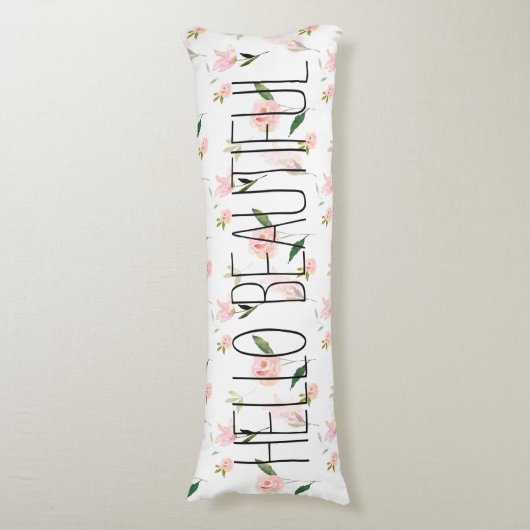 De Mooie Waterverf van het hallo Bloemen Lichaamskussen (Voorkant Verticaal)