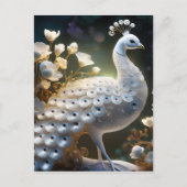 De mooie witte pauw is samensmeltende luminesc briefkaart (Voorkant)