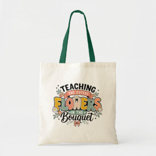 De mooiste bloemen in het boeket onderwijzen Retro Tote Bag