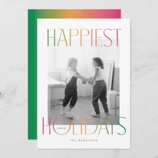 De mooiste Feestdagen in regenboogkleur Feestdagenkaart (Voorkant / Achterkant)