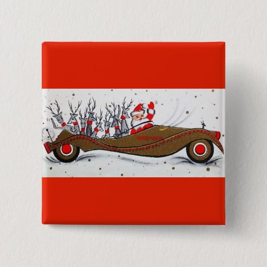 De mooiste kerstkerstkerstkerstkerstkerstman vierkante button 5,1 cm (Voorkant)