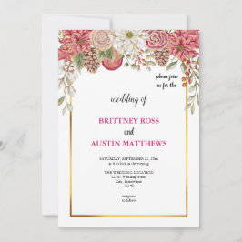 De mooiste roze huwelijksuitnodiging kaart