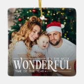 De mooiste tijd 2 afbeeldingen kerst keramisch ornament (Voorkant)