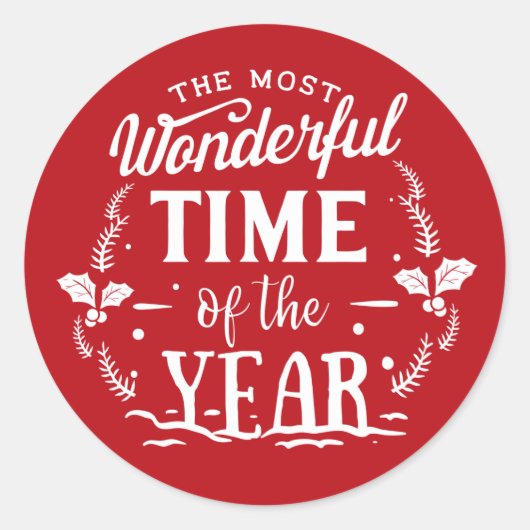 De mooiste tijd van de feestdag van het jaar ronde sticker (Voorkant)
