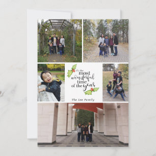 De mooiste tijd van de jaarlijkse familie Foto Feestdagenkaart