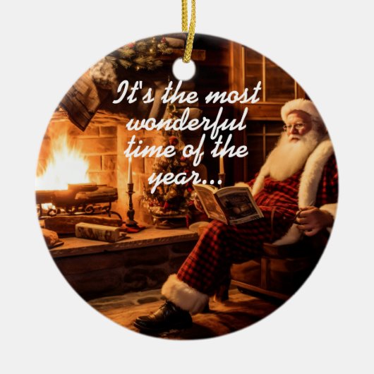 De mooiste tijd van het jaar kerstversiering keramisch ornament (Voorkant)