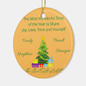 De mooiste tijd van het Jaar op een versiering Keramisch Ornament (Links)