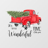 De mooiste tijd van het jaar Red Truck Raamsticker (Vel)