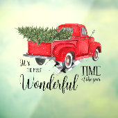 De mooiste tijd van het jaar Red Truck Raamsticker (Vel 3)