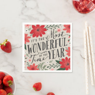 De mooiste tijd van het jaar vakantie Bloemen Servet