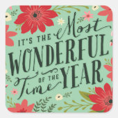 De mooiste tijd van het jaar vakantie Bloemen Vierkante Sticker (Voorkant)