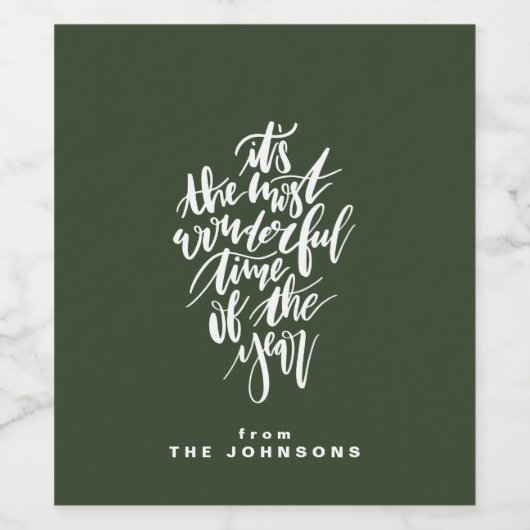 de mooiste tijd van het jaar... wijn etiket (Enkel label)