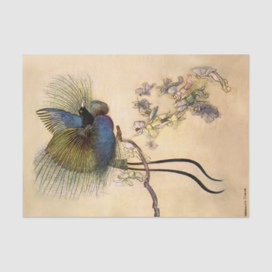 "De mooiste vogel van Warwick Goble" Tissuepapier (Voorkant)