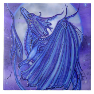 De 'Moon Glow' drakenfantasie van Renee Lavoie Tegeltje