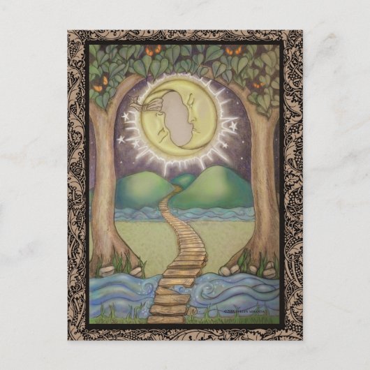 De Moon Tarot-kaart Briefkaart (Voorkant)