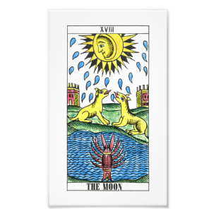 De Moon Tarot-kaart Foto Afdruk