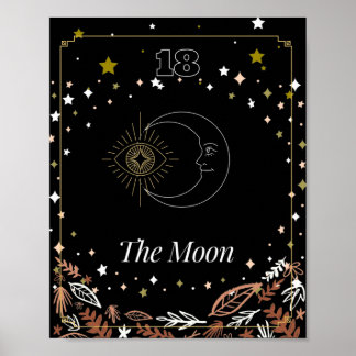 De Moon tarot-kaart, hemelse Poster
