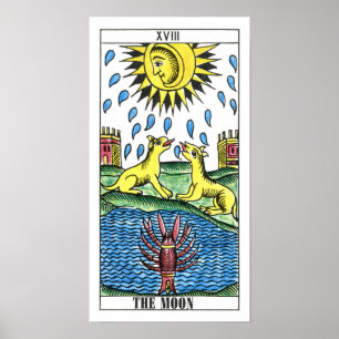 De Moon Tarot-kaart Poster