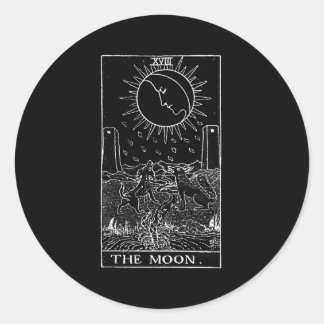 De Moon Tarot-kaart Ronde Sticker