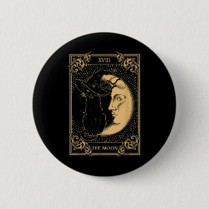 De Moon Tarot XVII is de inspiratie voor Black Cat Ronde Button 5,7 Cm
