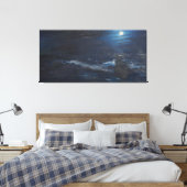 De moon van het verklikkerlicht canvas afdruk (Insitu (Slaapkamer))