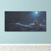 De moon van het verklikkerlicht canvas afdruk (Insitu (Houten vloer))