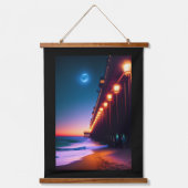 De moonlit pier hangend wandkleed (Voorkant)
