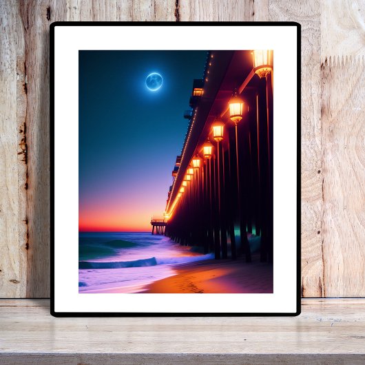 De moonlit pier poster