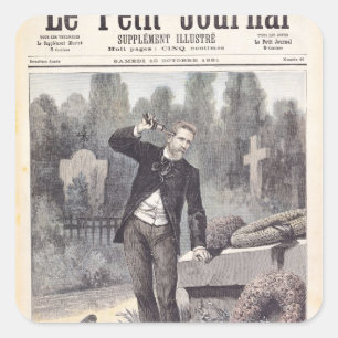 De moord op generaal Georges Ernest Vierkante Sticker