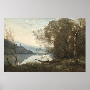 De Moored Boatman - Jean-Baptiste - Corot Fine Art Poster