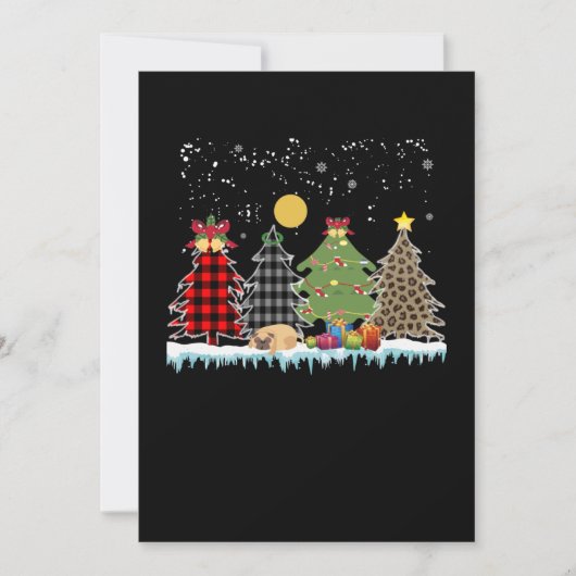 de mopshond slaapt tijdens het kerstseizoen kaart (Voorkant)