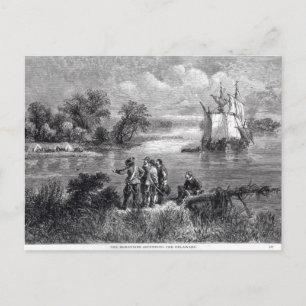 De Moravianen die de Delaware overstijgen Briefkaart