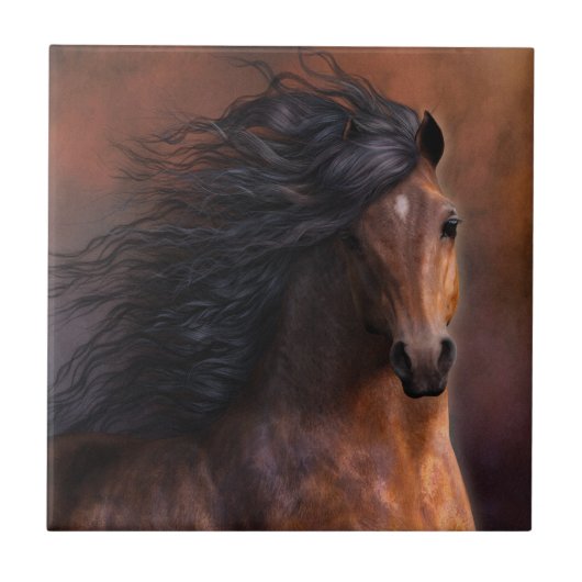 De Morgan Horse Art Tile Tegeltje (Voorkant)