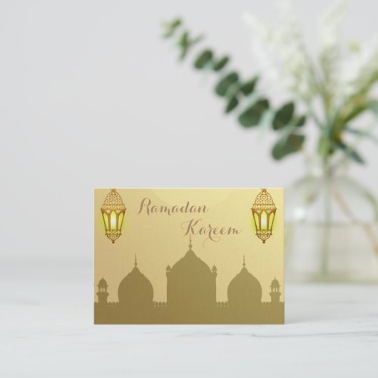 De moskee Eid Mubarak Kaart Notitiekaartje (Staand voorkant)