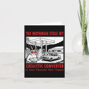 De Mothman Stale Mijn Katalysator Retro Pret Kaart