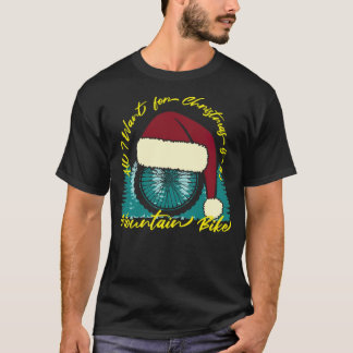 De mountainbike Wist met Kerstmis over het land fi T-shirt