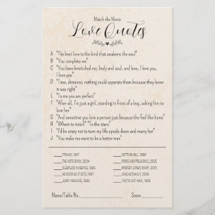 De Movie Love Quotes Wedding Table Game aanpassen