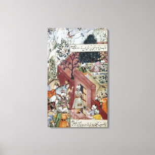 De mughal keizer Babur Canvas Afdruk