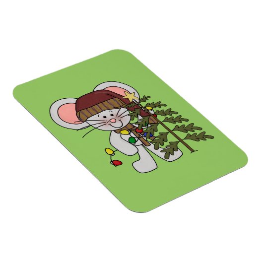 De Muis die van Kerstmis Boom verfraaien Magneet (Rechterzijde)