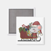 De Muis van de kerstman met Slee Magneet (Voorkant / Achterkant)