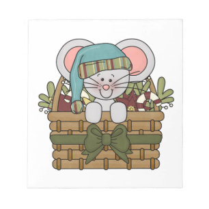 De Muis van Kerstmis in Mand Notitieblok