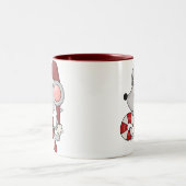 De Muis van Kerstmis met het Riet van het Snoep Tweekleurige Koffiemok (Center)