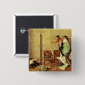 De muis vierkante button 5,1 cm (Voorkant /achterkant)